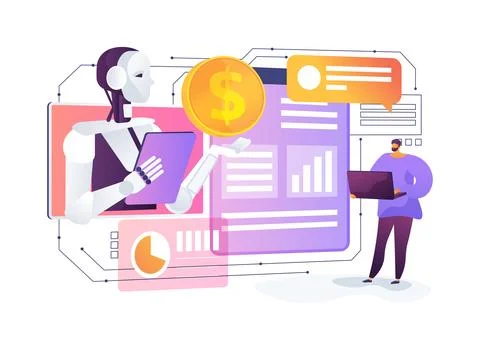 Virtual Financial Advisor abstract concept vector illustration. Stockillustratie