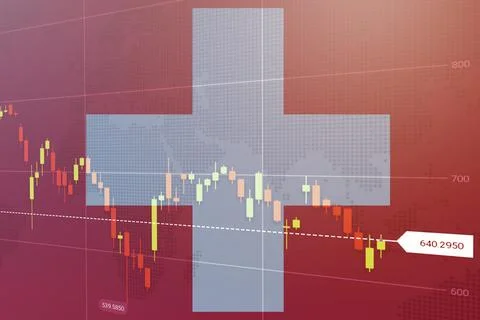 Virtual financial graph on flag of Germany. Forex and investment concept 스톡 사진