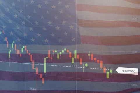 Virtual financial graph on flag of Germany. Forex and investment concept Stockfoto's