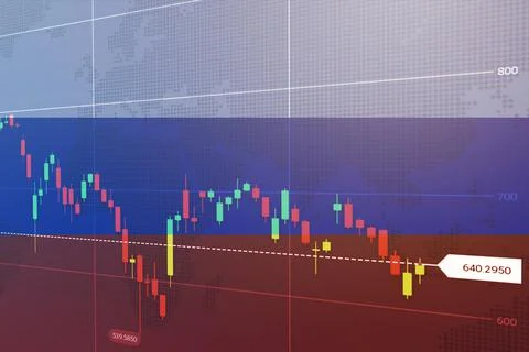 Virtual financial graph on flag of Germany. Forex and investment concept 스톡 사진