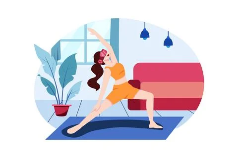 Virtual Fitness Using VR Tech Illustrazione stock