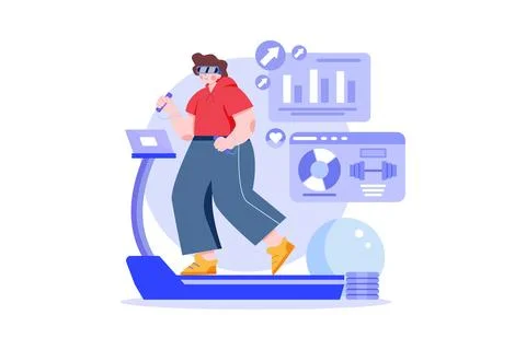 Virtual Fitness Using VR Tech イラスト素材