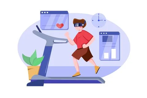 Virtual Fitness Using VR Tech イラスト素材