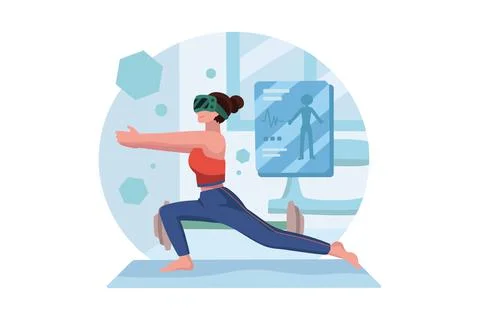 Virtual fitness using VR tech Illustrazione stock