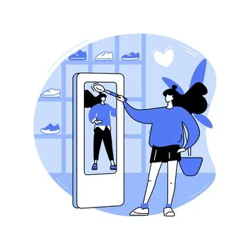Virtual fitting room isolated cartoon vector illustrations. Stockillustratie