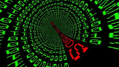 Virtual friends data tunnel Illustrazione stock