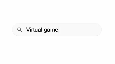 Virtual game is being typed in a search bar on a computer. Stock Footage 232393217