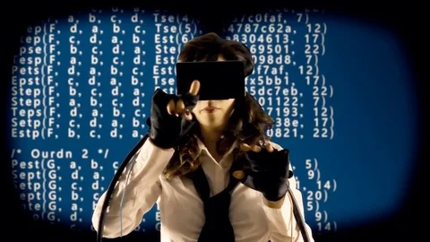 Virtual girl mu source code scrambled crypto Video stock 70126075