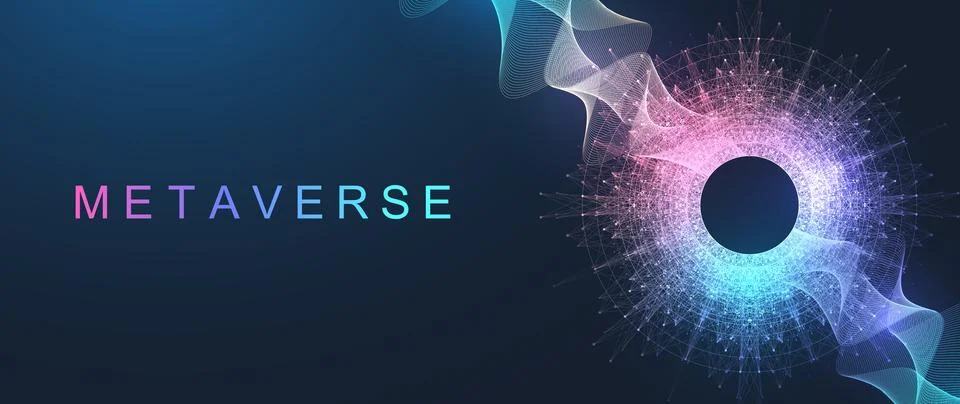 Virtual global internet connection metaverse with a new experience in metaverse Stock Illustration