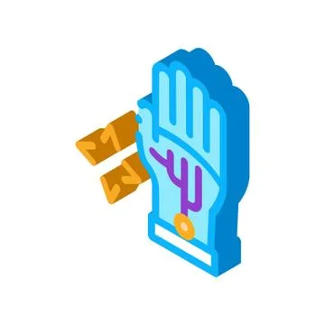 Virtual glove technology isometric icon vector illustration Stock Illustration