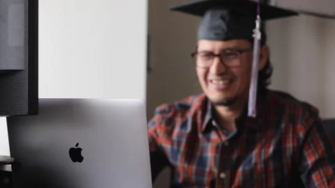 Virtual graduation during COVID-19 Stock Footage 154336248