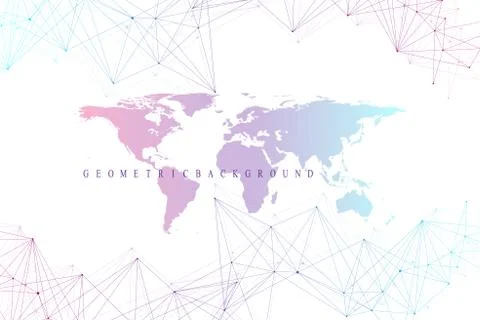 Virtual Graphic Abstract Background Communication with World Map. Perspective イラスト素材