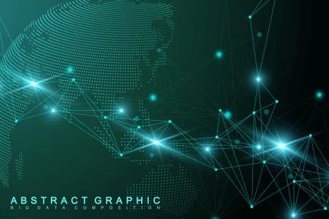 Virtual Graphic Abstract Background Communication with World Globe. Perspective イラスト素材
