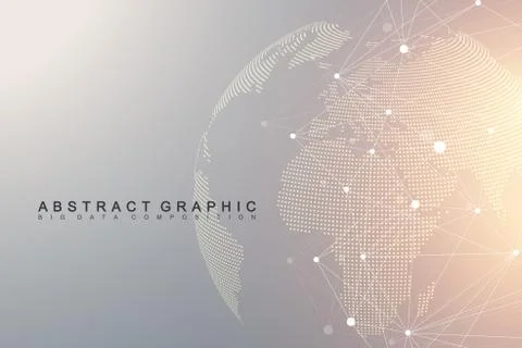 Virtual Graphic Background Communication with World Globe. A sense of science イラスト素材