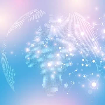 Virtual Graphic Background Communication with World Globe. A sense of science 스톡 일러스트