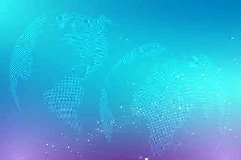 Virtual Graphic Background Communication with World Globe. A sense of science Stock Illustration