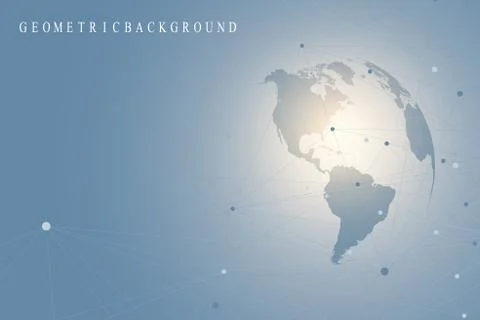 Virtual Graphic Background Communication with World Globe. A sense of science Stock Illustration