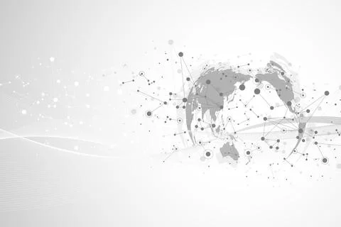 Virtual Graphic Background Communication with World Globe. A sense of science イラスト素材