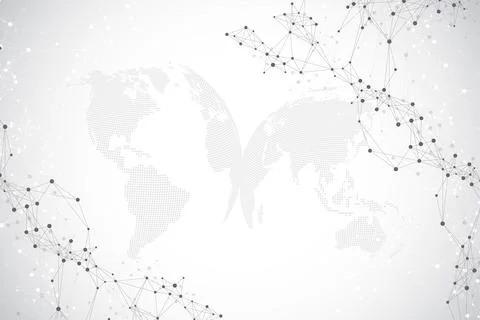 Virtual Graphic Background Communication with World Globe. A sense of science 스톡 일러스트