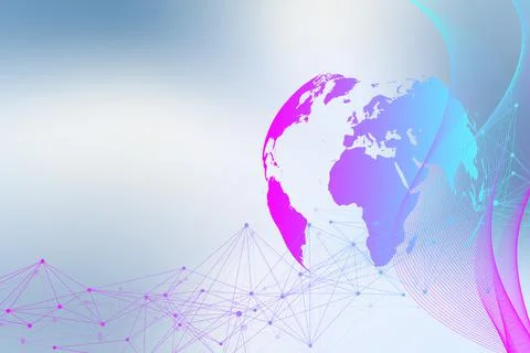 Virtual Graphic Background Communication with World Globe. A sense of science 스톡 일러스트