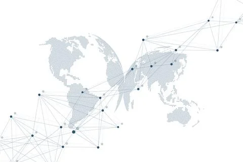 Virtual Graphic Background Communication with World Globe. A sense of science イラスト素材