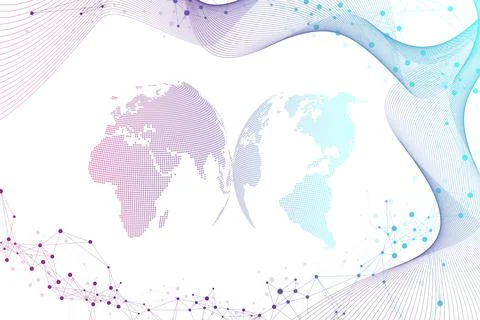 Virtual Graphic Background Communication with World Globe. A sense of science イラスト素材