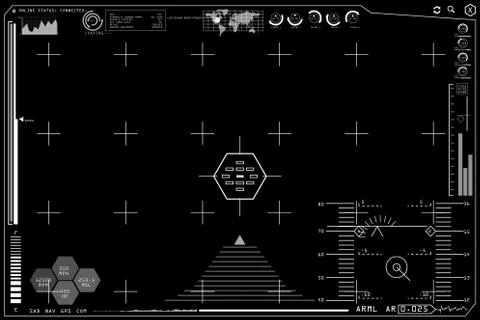 Virtual graphic machine robot head-up display interface. Stock Photos