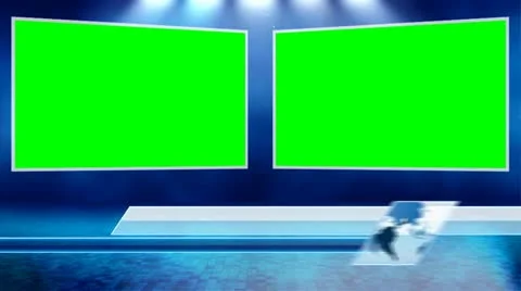 Virtual green screen studio11 dual screens 2 Video stock 11206151