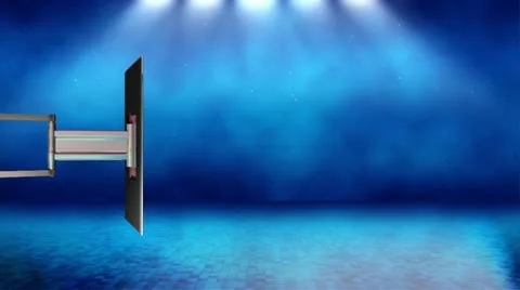 Virtual green screen studio11 with sideways animated monitor left Stock-Footage 21765867