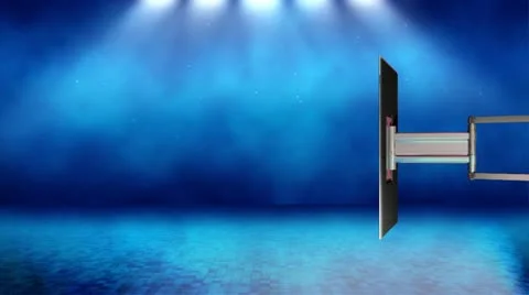 Virtual green screen studio11 with sideways animated monitor Video stock 21766011