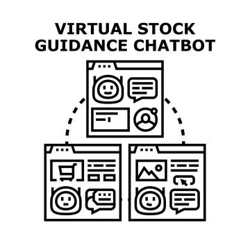 Virtual guidance chatbot interacting with digital platform interfaces Stock Illustration