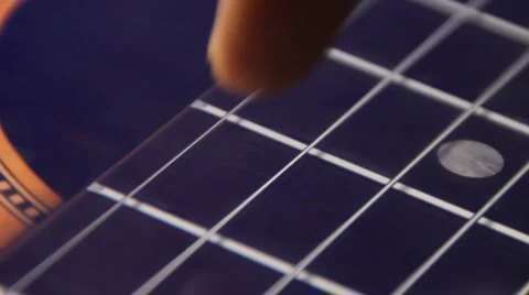 Virtual Guitar on a Tablet Computer Stock Footage 2975622