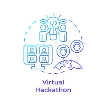 Virtual hackathon blue gradient concept icon Stock Illustration