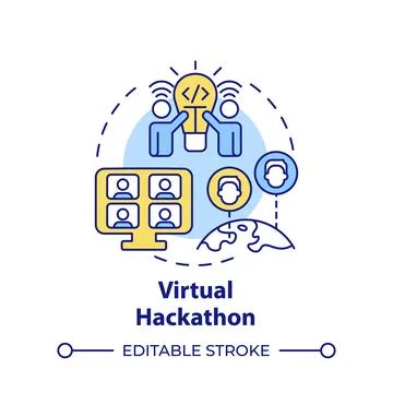 Virtual hackathon multi color concept icon Stock Illustration