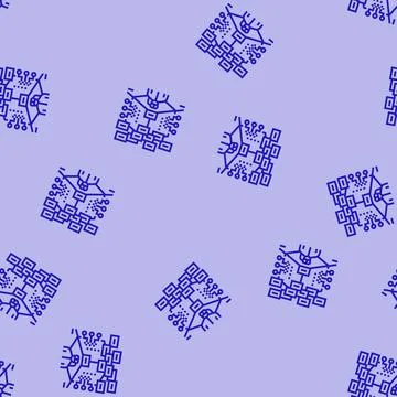 Virtual hacking spaces line seamless pattern Stock Illustration