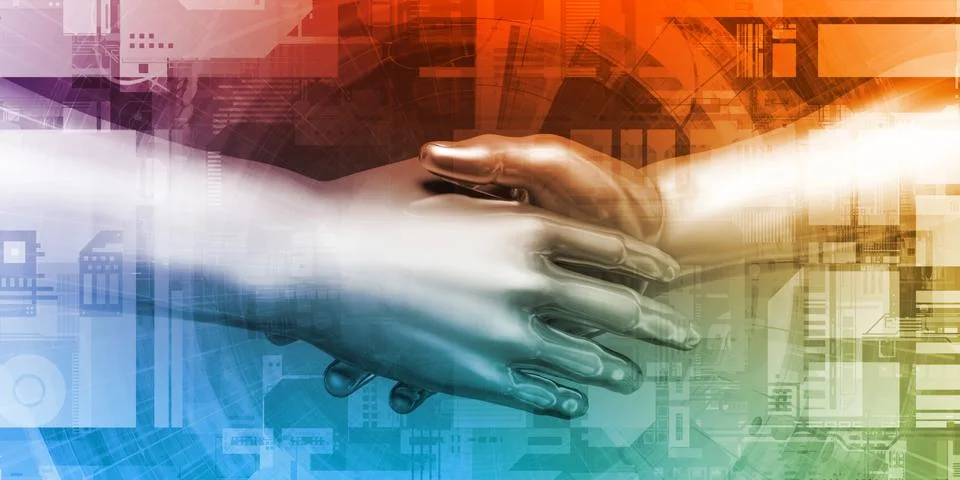 Virtual Hand Shake Stock Illustration