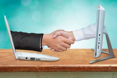 Virtual handshake. Stock Photos