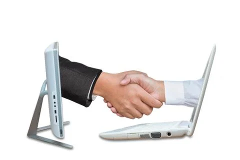 Virtual handshake. Stock Photos