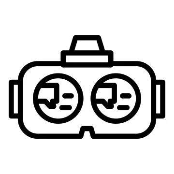Virtual headset icon, outline style Stock Illustration