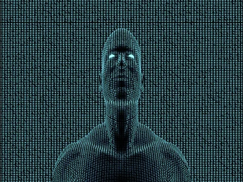 Virtual hex code man Stock Footage 75958738