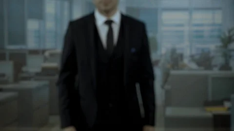 Virtual hologram Production Efficiency held by male auditor in the office. Stock-Footage 94641003