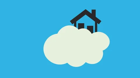 Virtual home place on the cloud Stock Footage 51350911
