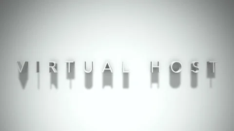 Virtual host 3D title animation white text on a white background Stock Footage 299374198