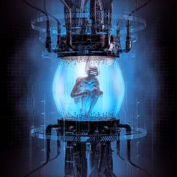 Virtual human experiment Illustrazione stock