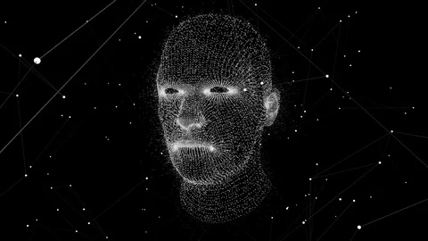 Virtual Human Head. 3D Motion Graphics Stock Footage 83034337