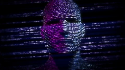 Virtual human made of digital data/binary code Vidéo 91392149