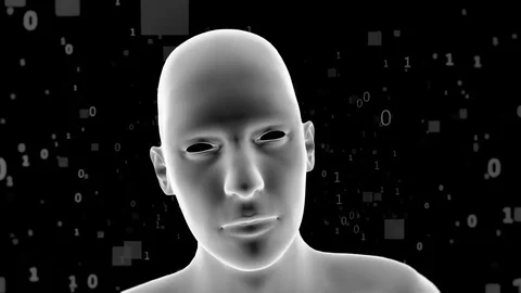 Virtual human surrounded by a large amount of data Vidéo 83074316