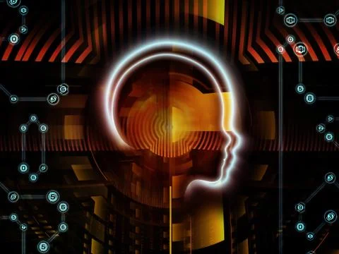 Virtual Human Technology Stock Illustration