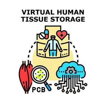 Virtual human tissue storage in cloud computing Stock Illustration