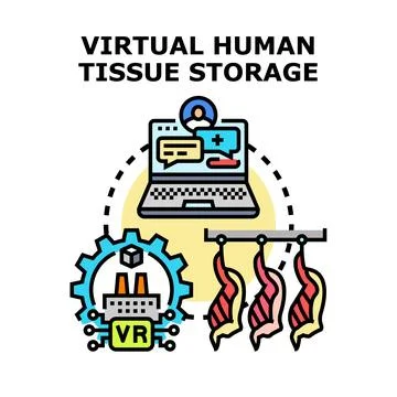 Virtual human tissue storage concept for medical research Stock Illustration